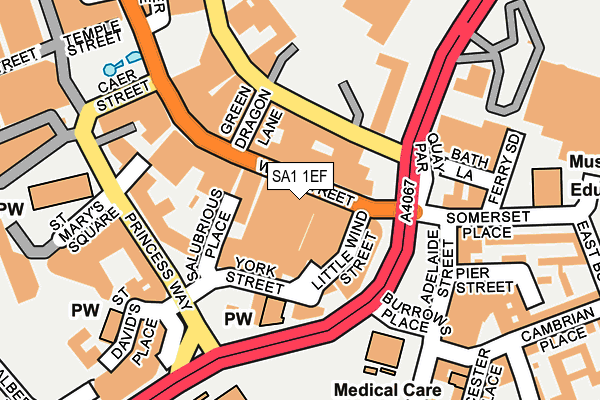 SA1 1EF map - OS OpenMap – Local (Ordnance Survey)