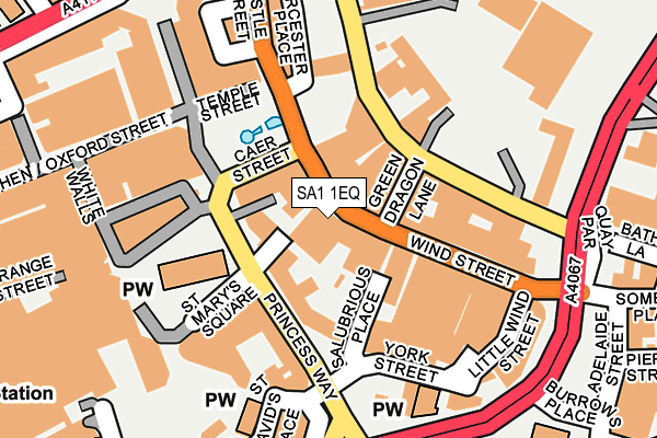 SA1 1EQ map - OS OpenMap – Local (Ordnance Survey)