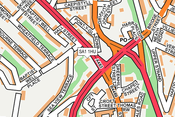 SA1 1HU map - OS OpenMap – Local (Ordnance Survey)