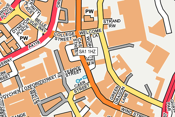 SA1 1HZ map - OS OpenMap – Local (Ordnance Survey)