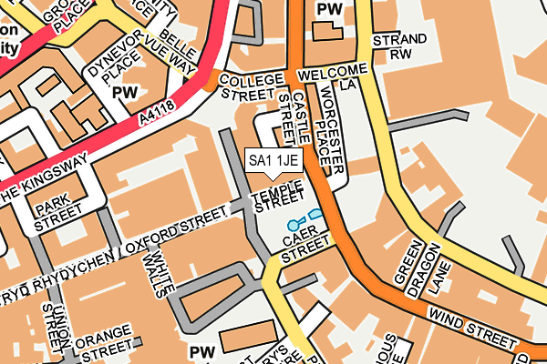 SA1 1JE map - OS OpenMap – Local (Ordnance Survey)