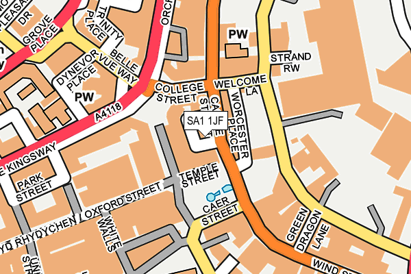 SA1 1JF map - OS OpenMap – Local (Ordnance Survey)