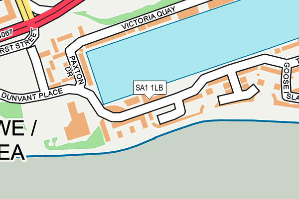 SA1 1LB map - OS OpenMap – Local (Ordnance Survey)