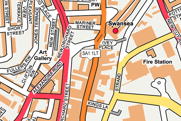 SA1 1LT map - OS OpenMap – Local (Ordnance Survey)