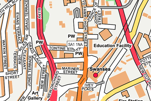 SA1 1NA map - OS OpenMap – Local (Ordnance Survey)