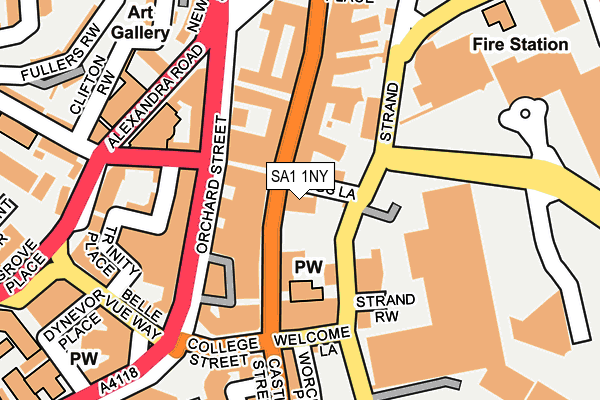 SA1 1NY map - OS OpenMap – Local (Ordnance Survey)