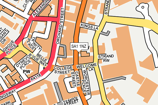 SA1 1NZ map - OS OpenMap – Local (Ordnance Survey)