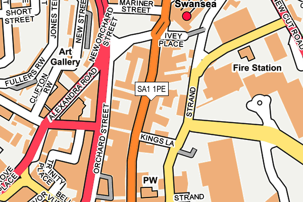 SA1 1PE map - OS OpenMap – Local (Ordnance Survey)