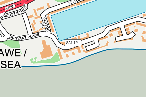 SA1 1PL map - OS OpenMap – Local (Ordnance Survey)