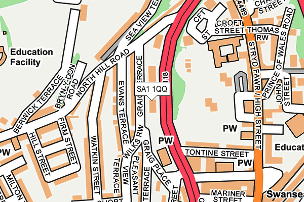 SA1 1QQ map - OS OpenMap – Local (Ordnance Survey)