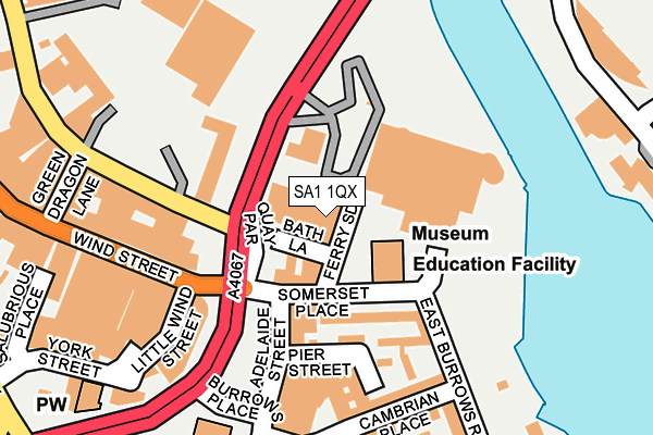 SA1 1QX map - OS OpenMap – Local (Ordnance Survey)