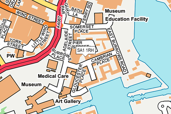 SA1 1RH map - OS OpenMap – Local (Ordnance Survey)