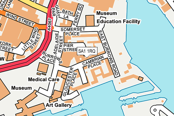 SA1 1RQ map - OS OpenMap – Local (Ordnance Survey)