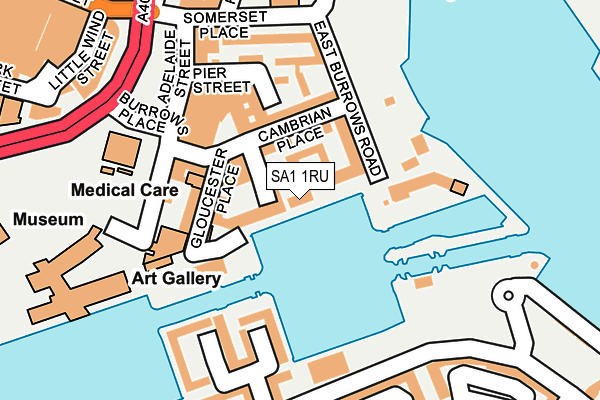 SA1 1RU map - OS OpenMap – Local (Ordnance Survey)