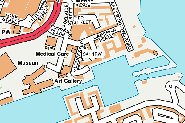 SA1 1RW map - OS OpenMap – Local (Ordnance Survey)