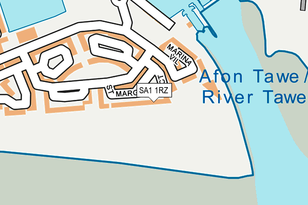 SA1 1RZ map - OS OpenMap – Local (Ordnance Survey)