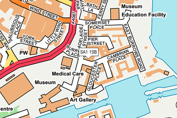 SA1 1SB map - OS OpenMap – Local (Ordnance Survey)