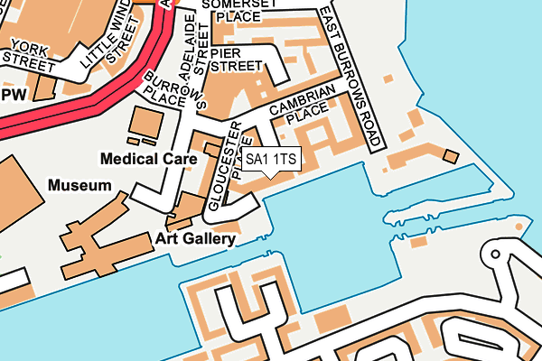 SA1 1TS map - OS OpenMap – Local (Ordnance Survey)