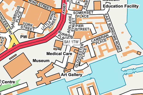 SA1 1TW map - OS OpenMap – Local (Ordnance Survey)