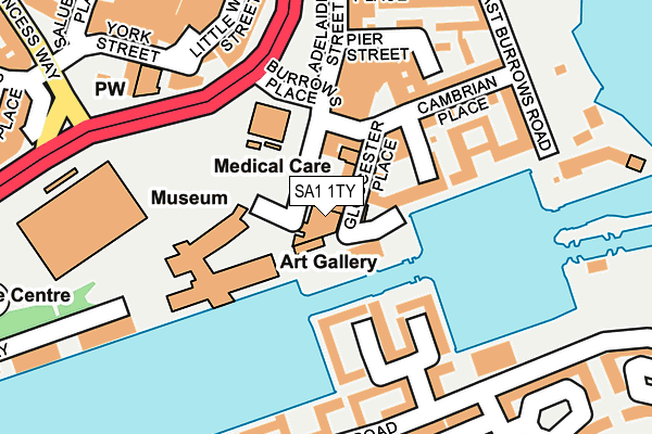 SA1 1TY map - OS OpenMap – Local (Ordnance Survey)