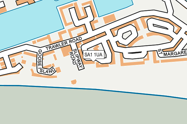 SA1 1UA map - OS OpenMap – Local (Ordnance Survey)