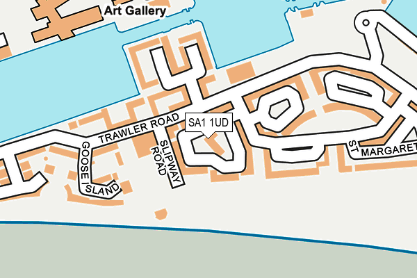 SA1 1UD map - OS OpenMap – Local (Ordnance Survey)