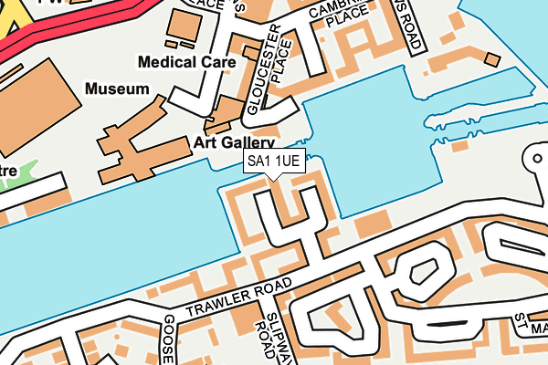 SA1 1UE map - OS OpenMap – Local (Ordnance Survey)