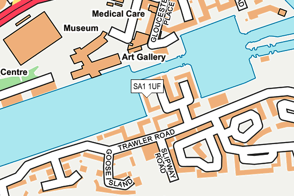 SA1 1UF map - OS OpenMap – Local (Ordnance Survey)