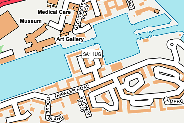 SA1 1UG map - OS OpenMap – Local (Ordnance Survey)