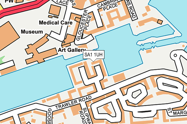 SA1 1UH map - OS OpenMap – Local (Ordnance Survey)