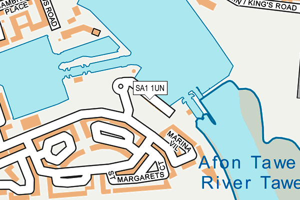 SA1 1UN map - OS OpenMap – Local (Ordnance Survey)