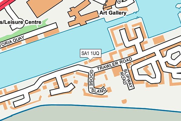 SA1 1UQ map - OS OpenMap – Local (Ordnance Survey)