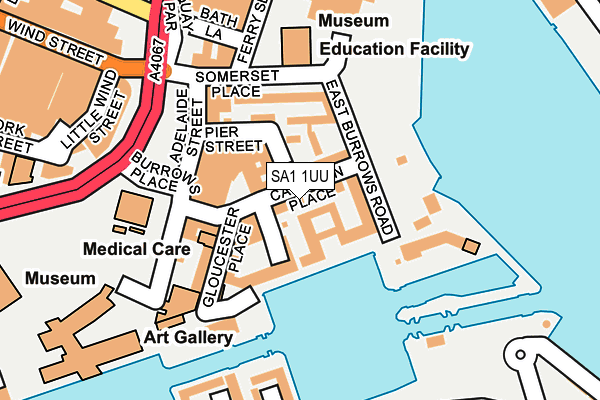SA1 1UU map - OS OpenMap – Local (Ordnance Survey)