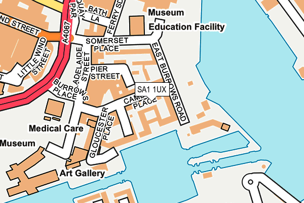 SA1 1UX map - OS OpenMap – Local (Ordnance Survey)