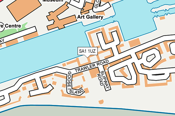 SA1 1UZ map - OS OpenMap – Local (Ordnance Survey)