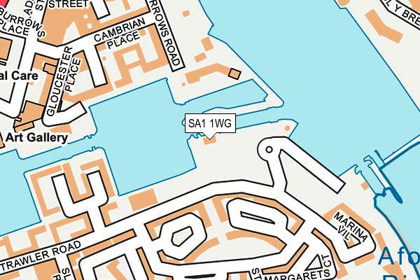 SA1 1WG map - OS OpenMap – Local (Ordnance Survey)