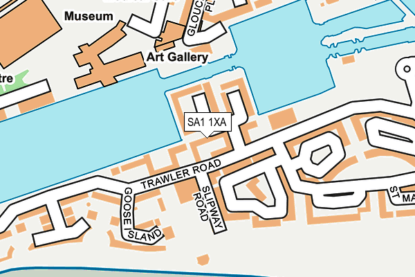 SA1 1XA map - OS OpenMap – Local (Ordnance Survey)