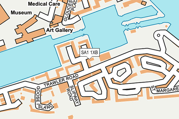 SA1 1XB map - OS OpenMap – Local (Ordnance Survey)