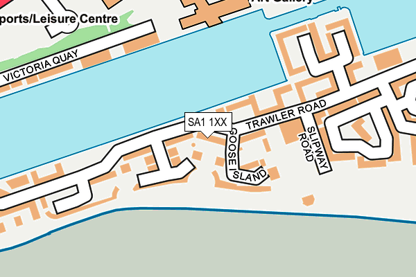 SA1 1XX map - OS OpenMap – Local (Ordnance Survey)