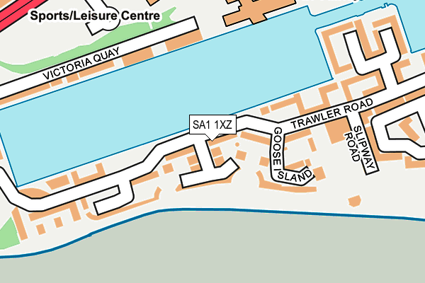 SA1 1XZ map - OS OpenMap – Local (Ordnance Survey)