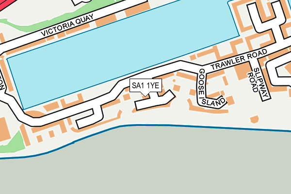 SA1 1YE map - OS OpenMap – Local (Ordnance Survey)