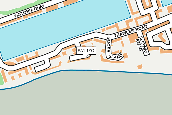 SA1 1YQ map - OS OpenMap – Local (Ordnance Survey)