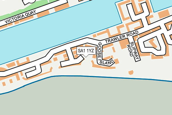 SA1 1YZ map - OS OpenMap – Local (Ordnance Survey)