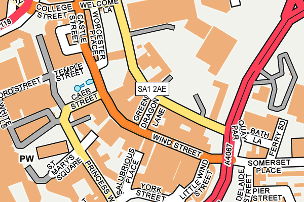 SA1 2AE map - OS OpenMap – Local (Ordnance Survey)