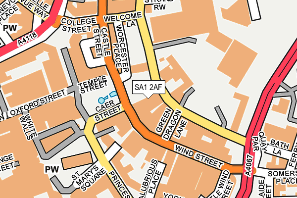 SA1 2AF map - OS OpenMap – Local (Ordnance Survey)