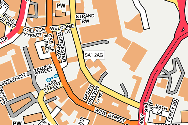 SA1 2AG map - OS OpenMap – Local (Ordnance Survey)