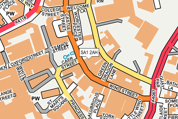 SA1 2AH map - OS OpenMap – Local (Ordnance Survey)