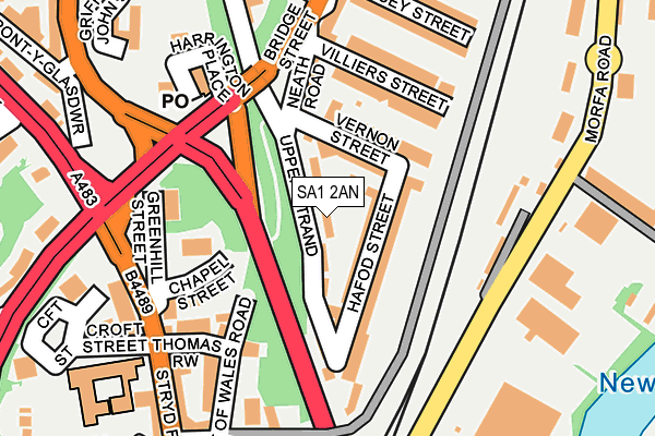 SA1 2AN map - OS OpenMap – Local (Ordnance Survey)