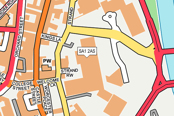 SA1 2AS map - OS OpenMap – Local (Ordnance Survey)