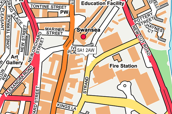 SA1 2AW map - OS OpenMap – Local (Ordnance Survey)